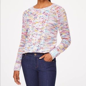 NWOT Marled Rainbow Cable-Front Sweater